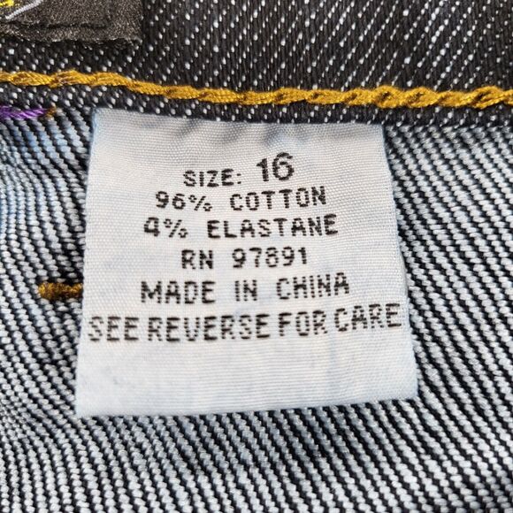 Old Skool Original Casual Button Zip Denim Medium Wash Jeans Womens Size 16 Blue - Picture 7 of 8